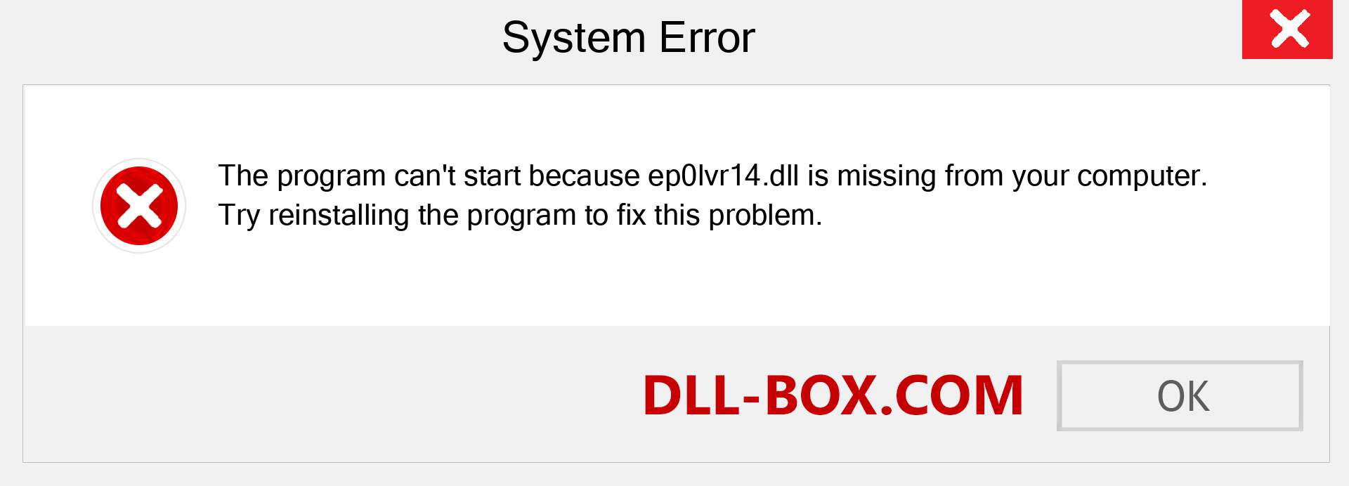  ep0lvr14.dll file is missing?. Download for Windows 7, 8, 10 - Fix  ep0lvr14 dll Missing Error on Windows, photos, images
